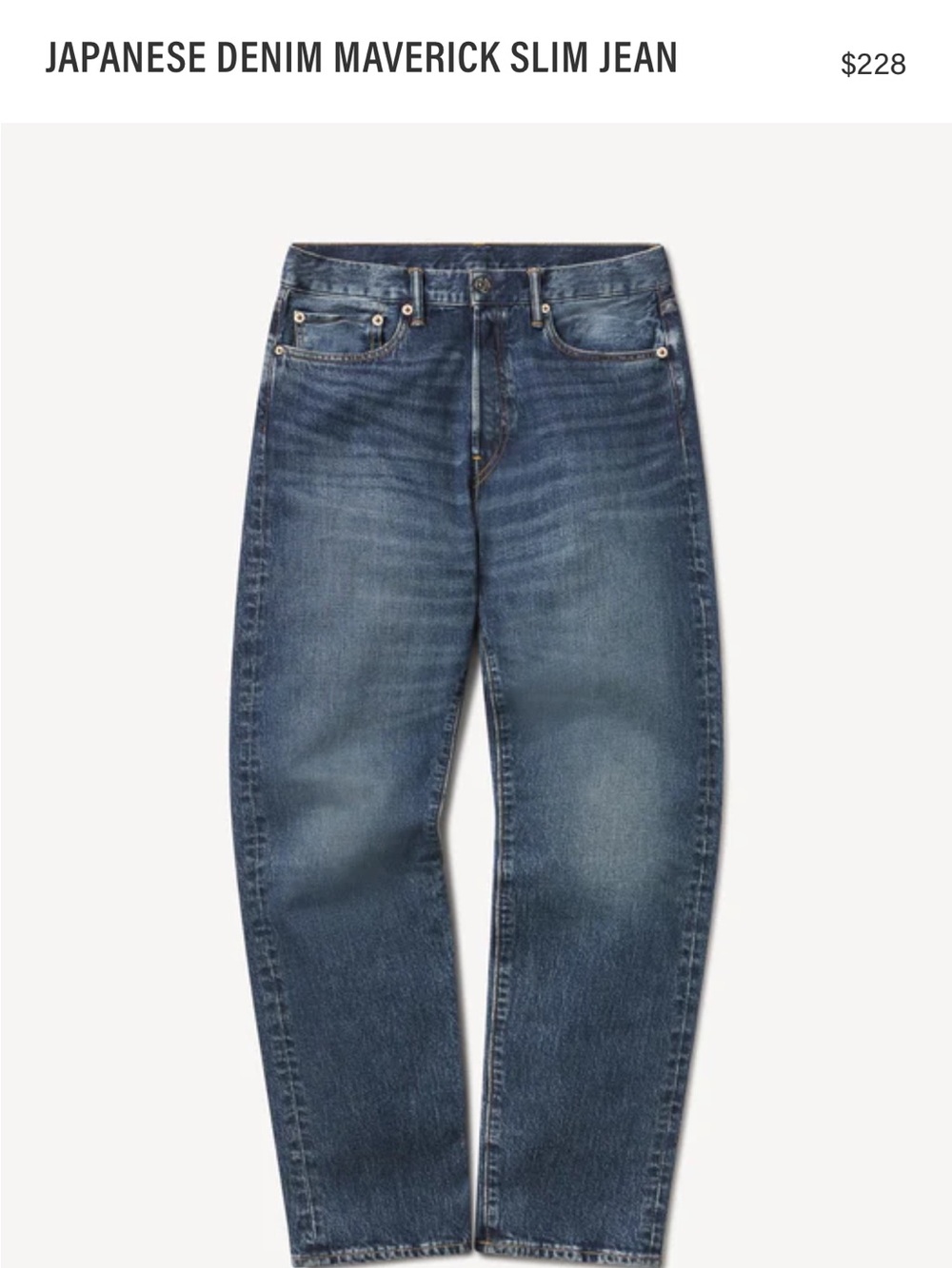 Buck Mason Men's Slim Dark Blue Jeans